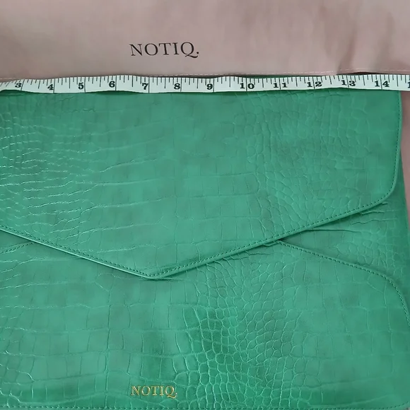 NOTIQ Leather Laptop Case Tech Clutch With Dust Bag - Picture 9 of 11